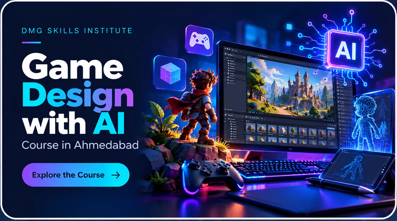 Game Design with AI course illustration
