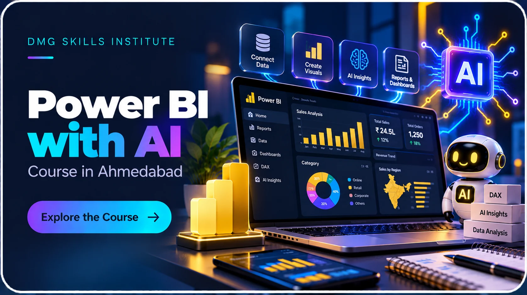 Power BI with AI course illustration