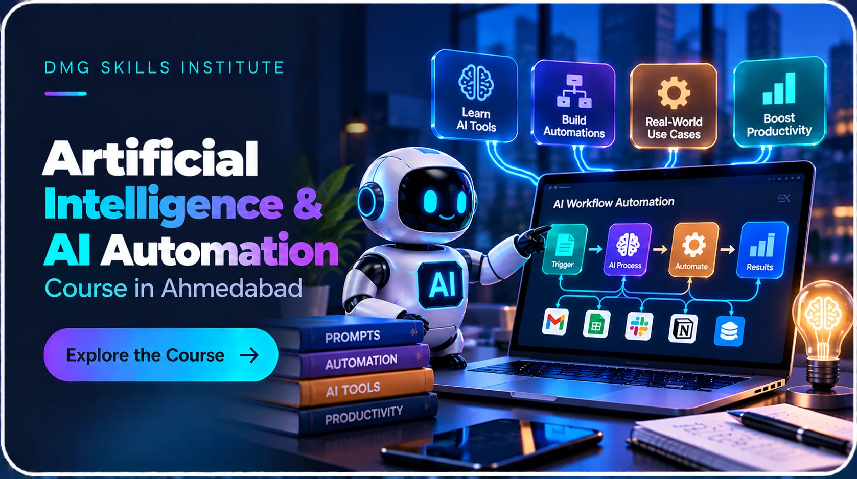 Artificial Intelligence & AI Automation course illustration