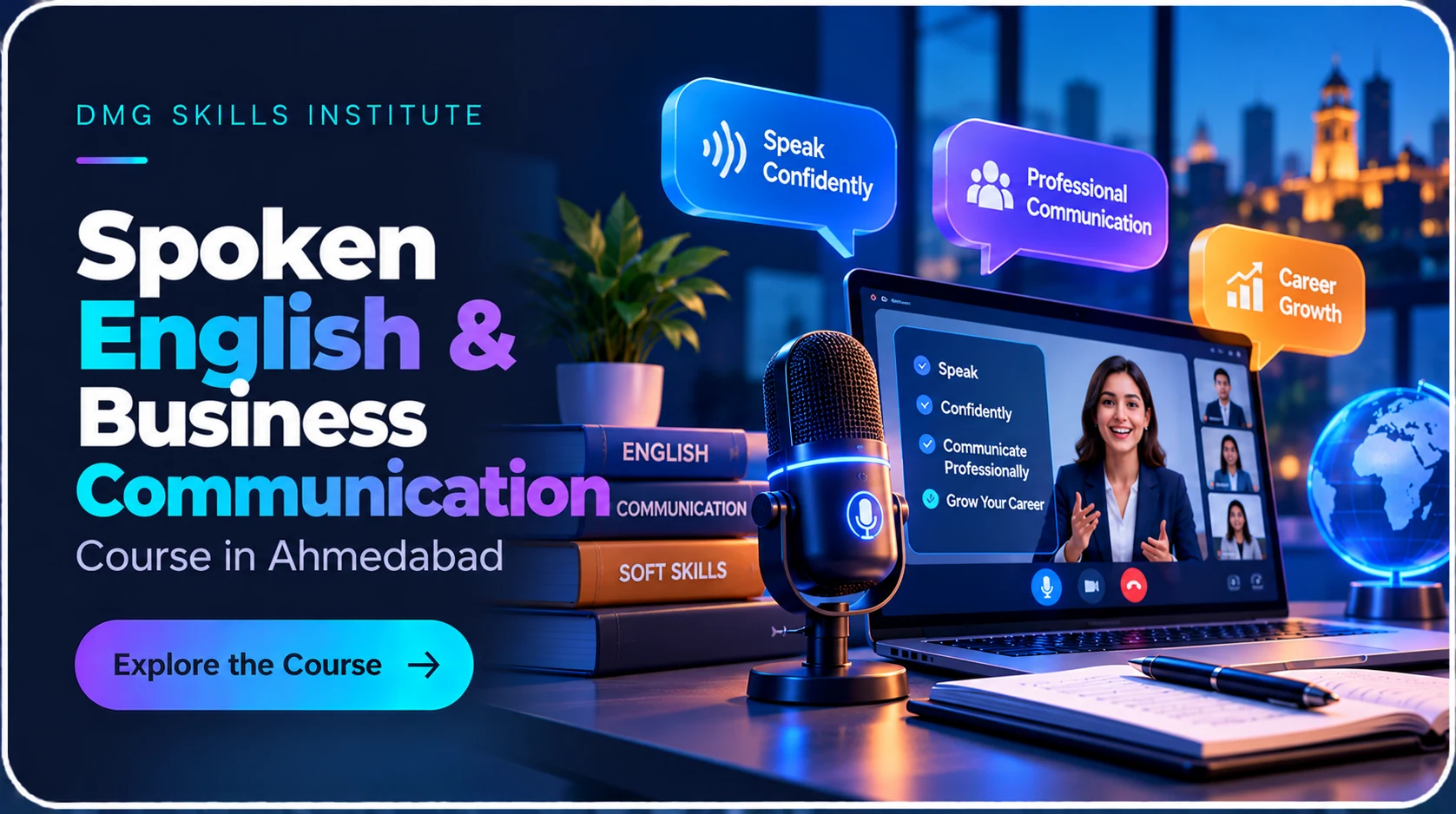 Spoken English & Business Communication course illustration