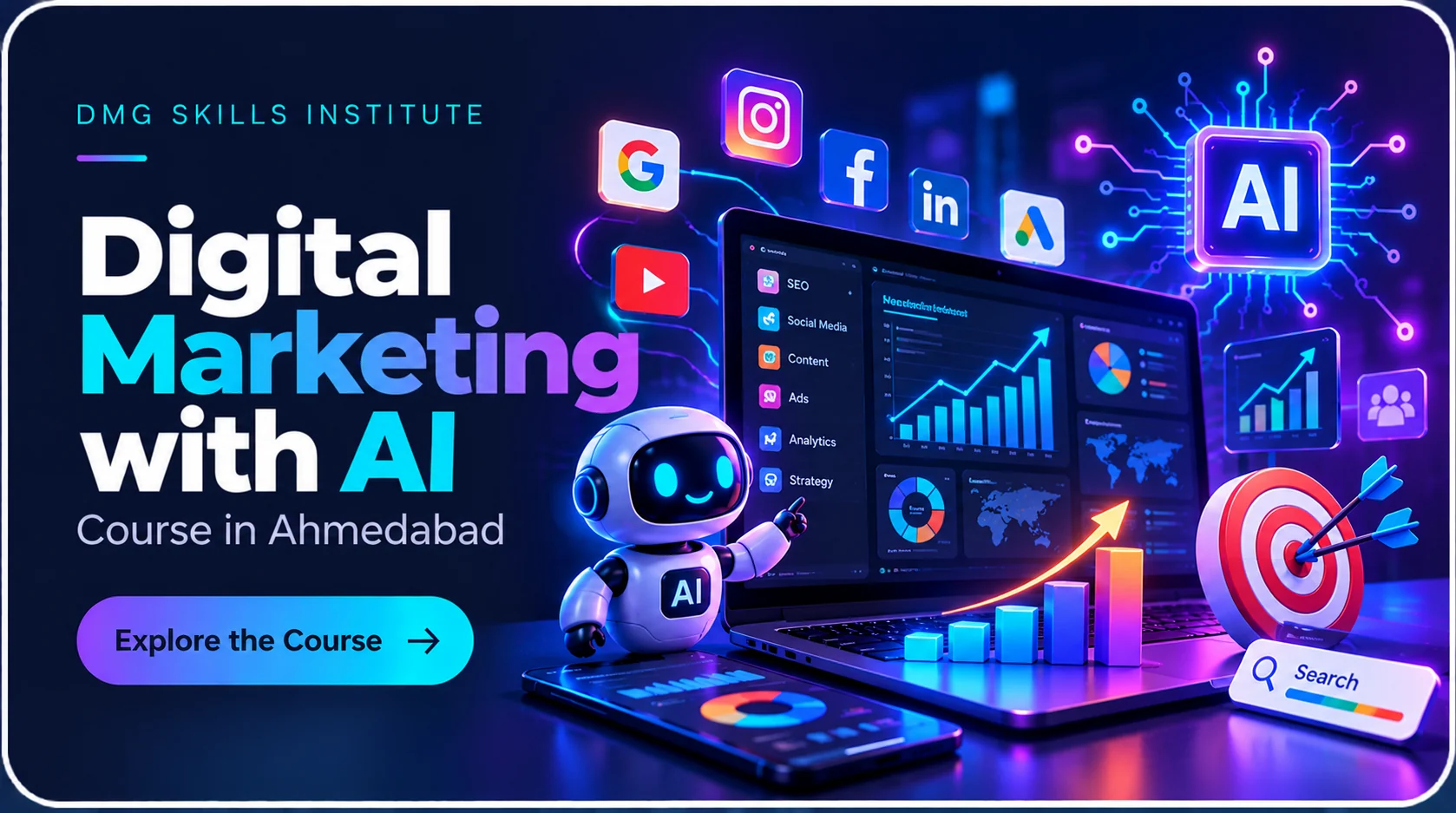 Digital Marketing with AI creative course banner