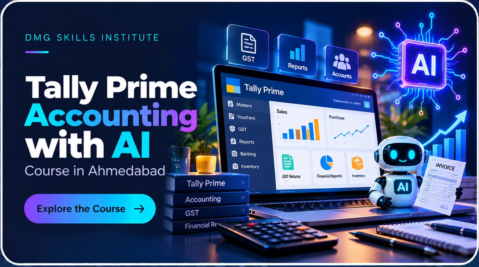 Tally Prime Accounting with AI course illustration